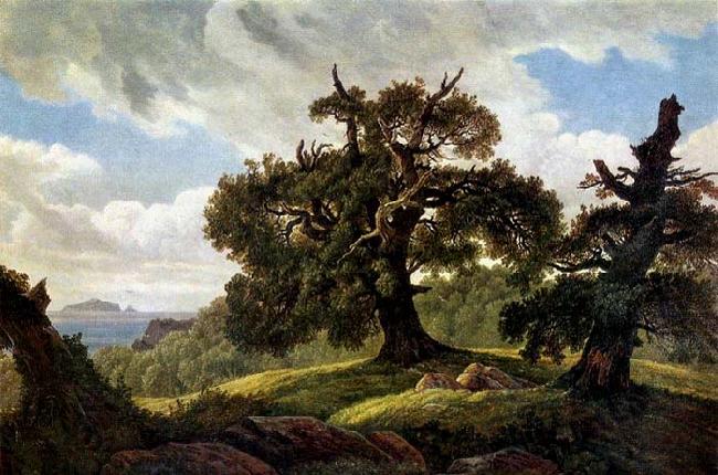 Carl Gustav Carus Oaks at the Sea Shore oil painting picture
